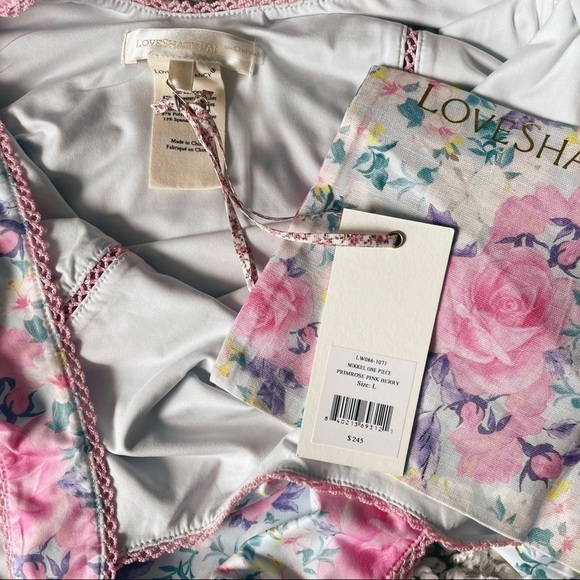 LoveShackFancy NWT Mikkel One Piece PRIMROSE PINKBERRY Swimsuit Size Large - Picture 15 of 16